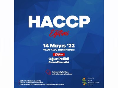 HACCP EĞİTİMİ ONLİNE EĞİTİM 14 MAYIS 2022