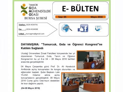 EBÜLTENMAYIS 2016 GIDAMO BURSA ŞUBESİ